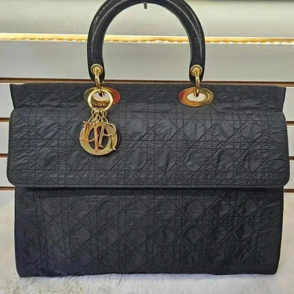 Dior Black Cannage Nylon Large 2-Way Satchel - Picture 1 of 16